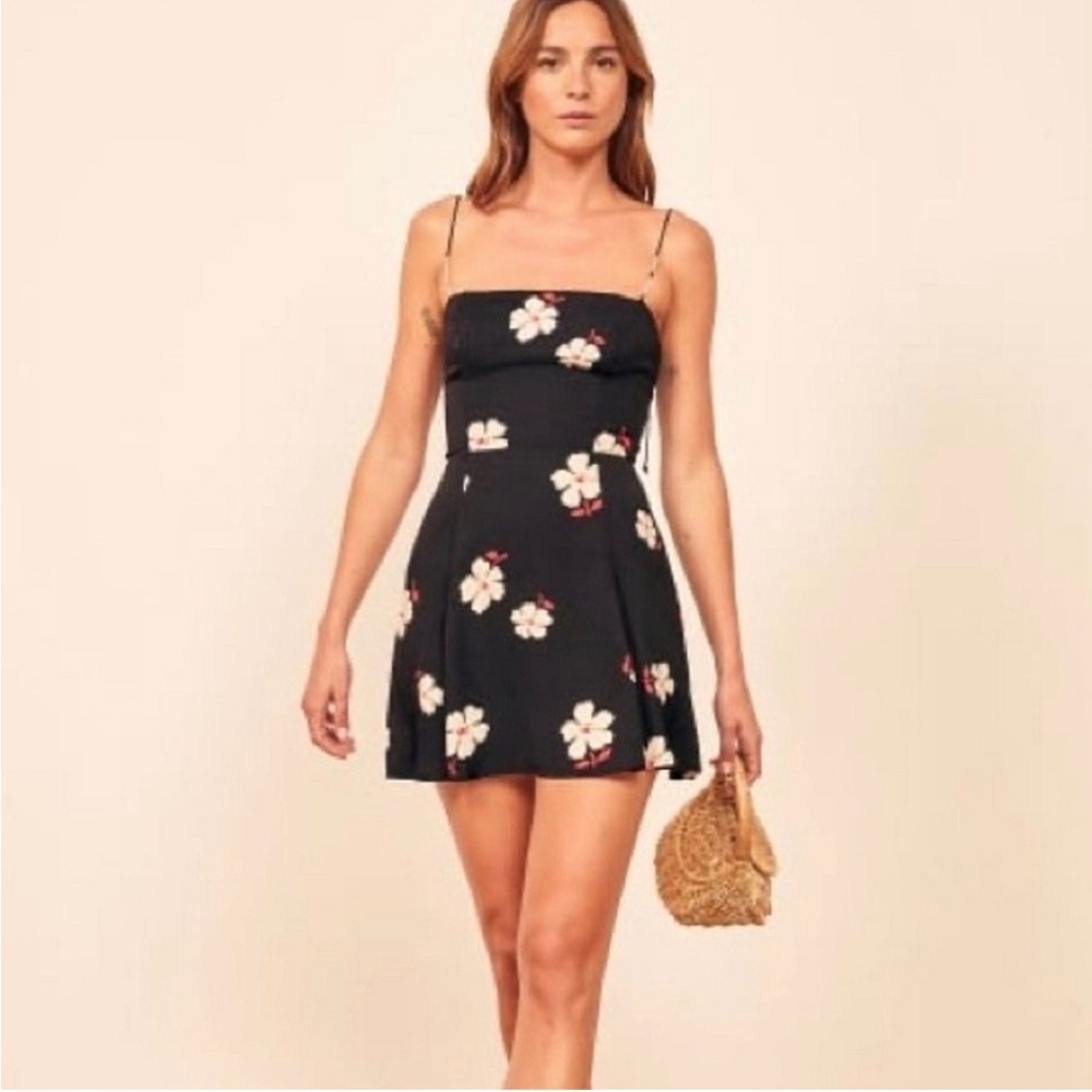 Reformation Sarah Dress Black and White Floral